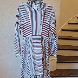 Striped Button-Down Dress